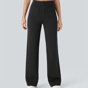 Halara Black DayStretch High Waisted Pockets Straight Leg Casual Pants